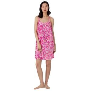 Ralph Lauren Double Strap Comfy Sleeveless Gown Pajama Pink Ground Floral 3X